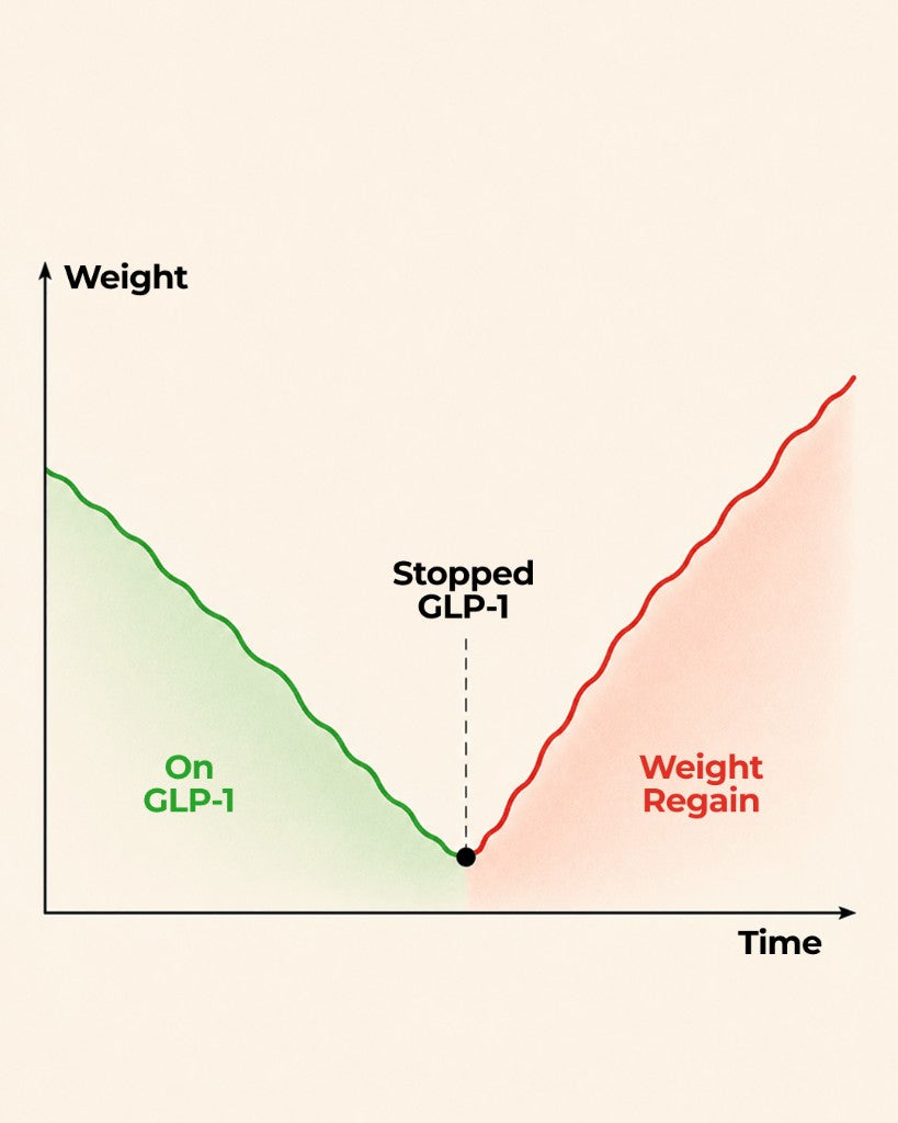 Weight regain graph after stopping GLP-1